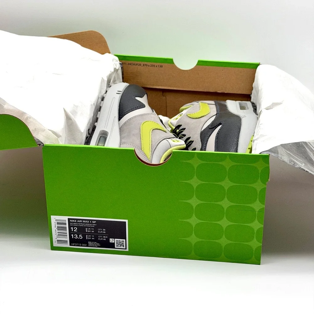 Nike Air Max 1 SP HUF Anthracite Pear Medium Grey HF3713-002 Mens 12 New